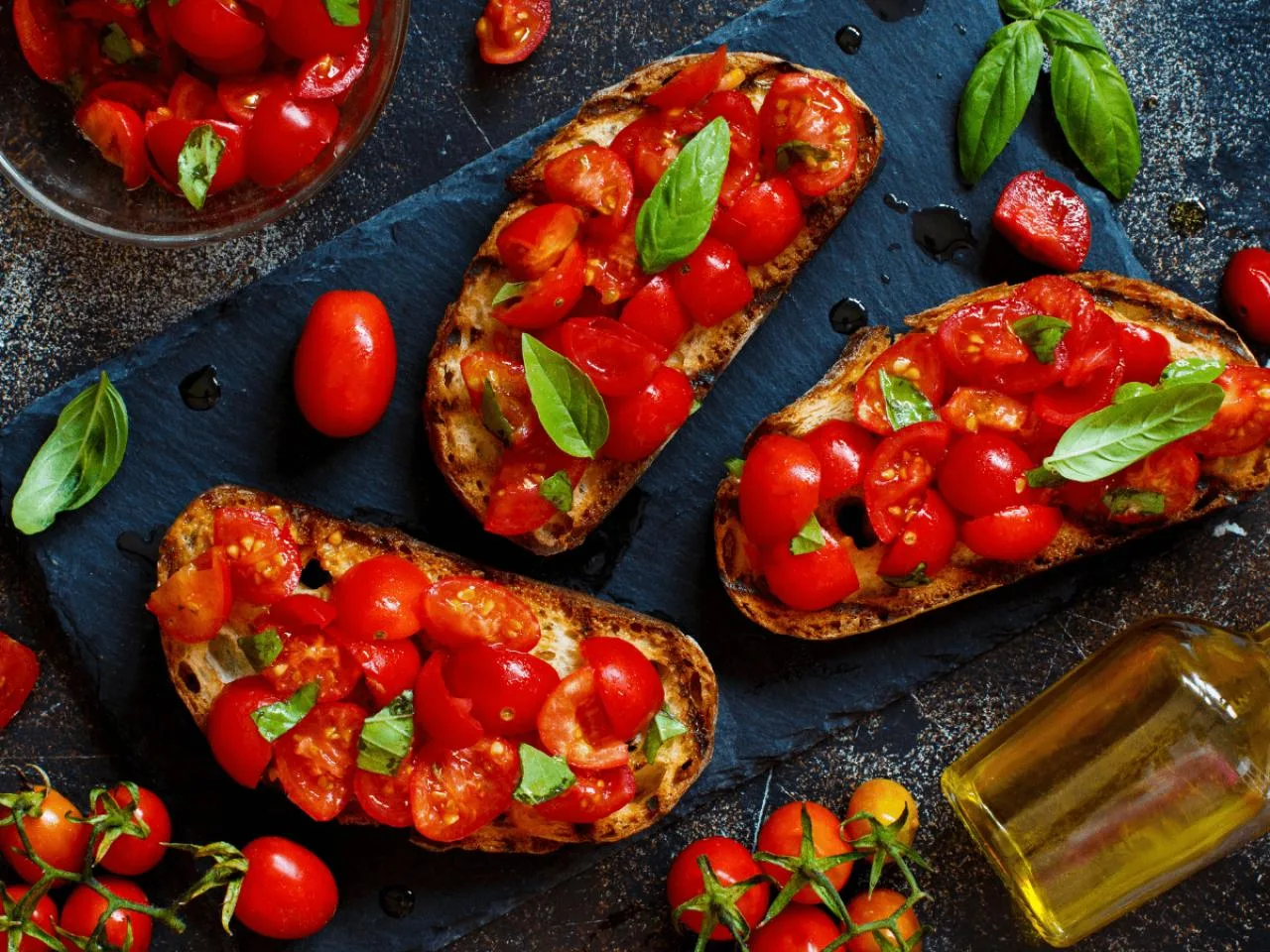 Bruschetta con Pomodorini e Mozzarella a La Digue