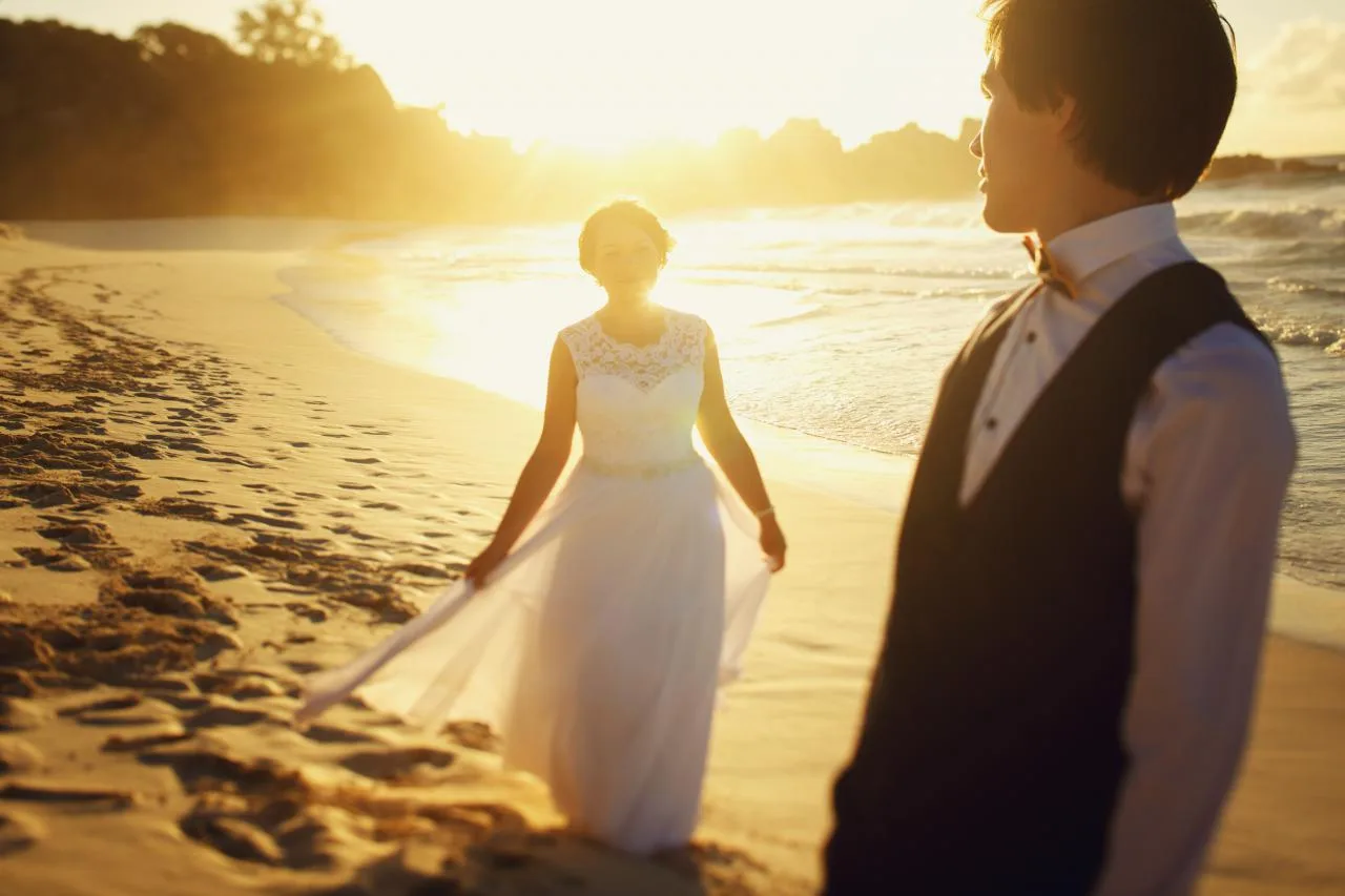 Boda simbólica en la isla de Mahé