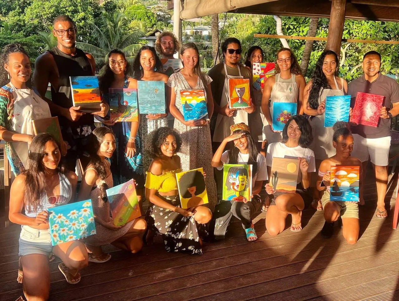 Pittura e Sip alla Boat House, Isola di Mahe