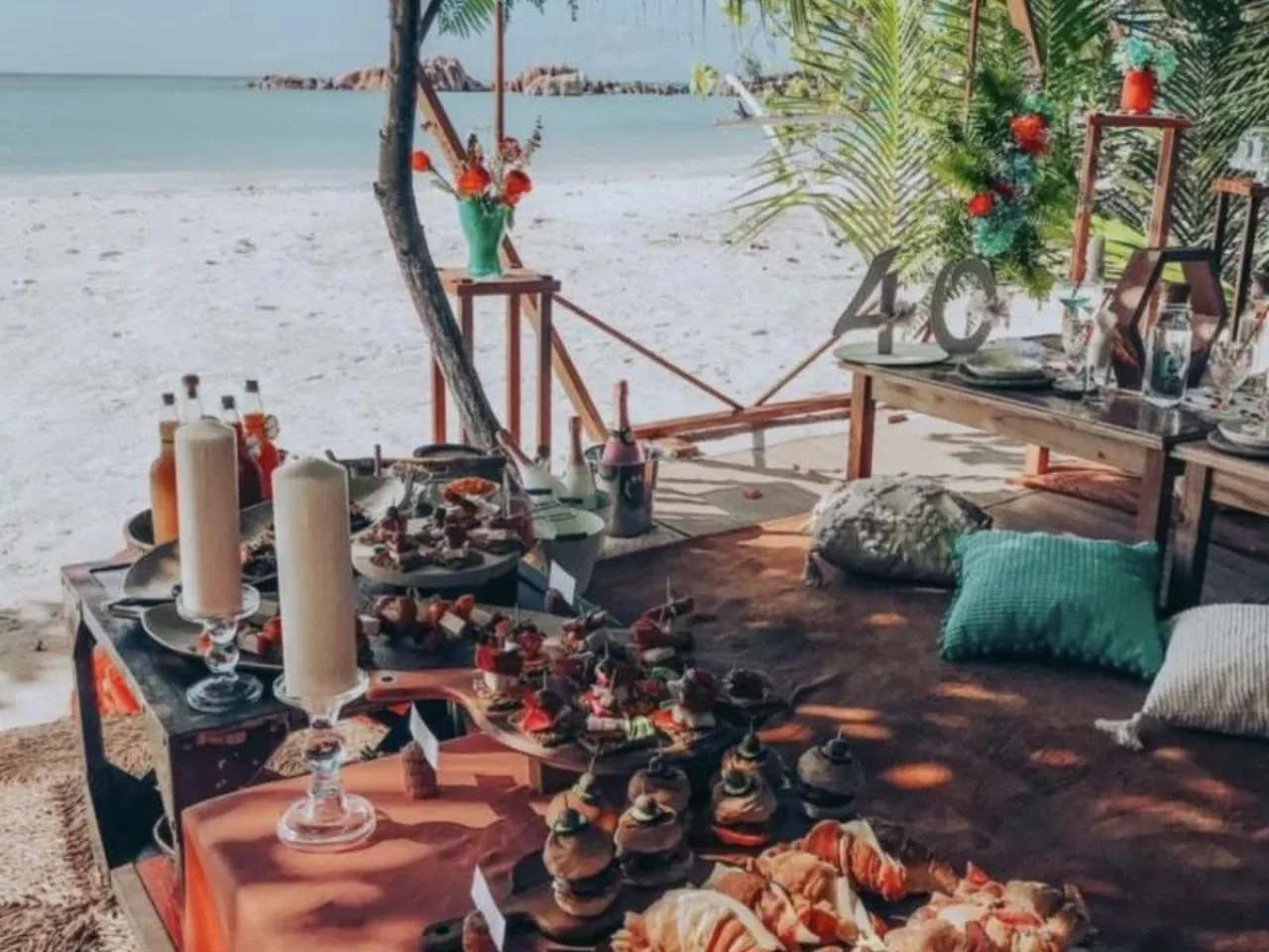 Beach Birthday Celebration on Praslin Island