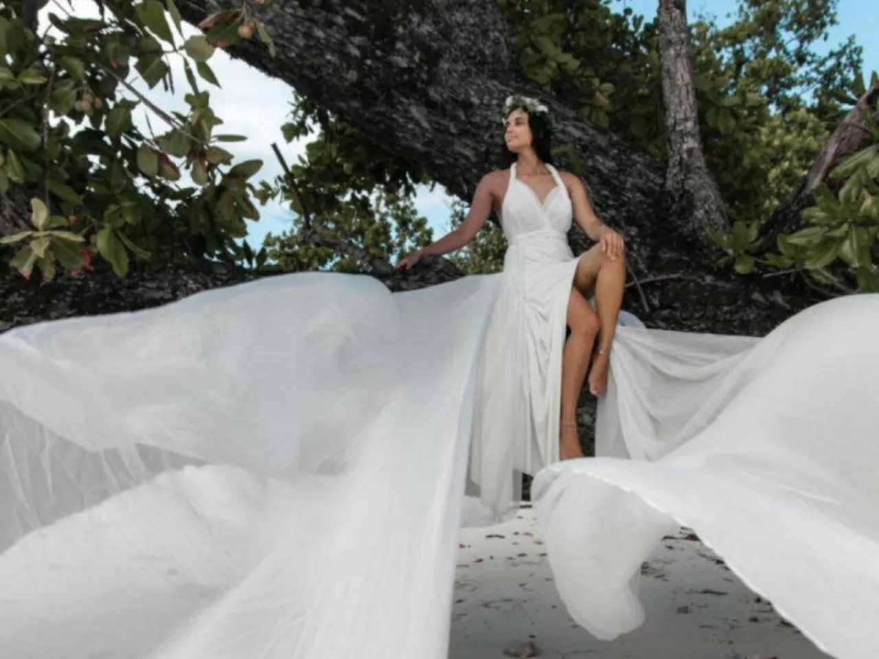 Séance photo en robe volante aux Seychelles - avec 4 robes